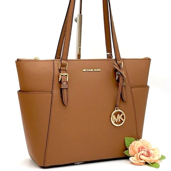 MICHAEL KORS CHARLOTTE LARGE TOP ZIP TOTE BAG LUGGAGE (NWT) - Picture 1 of 14